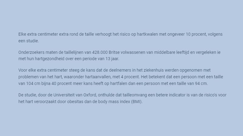 Waarom je je taille moet meten en niet je BMI